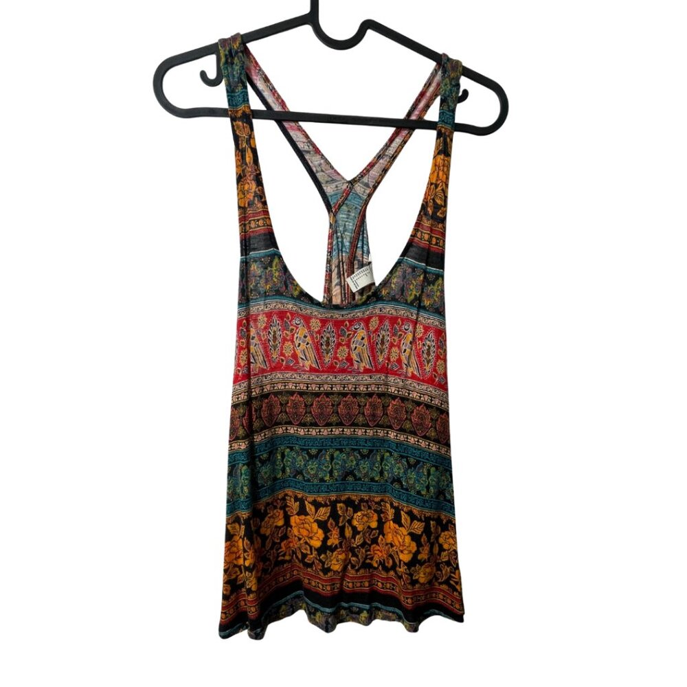 Forever 21 Multicolor Print Open Back Tank S